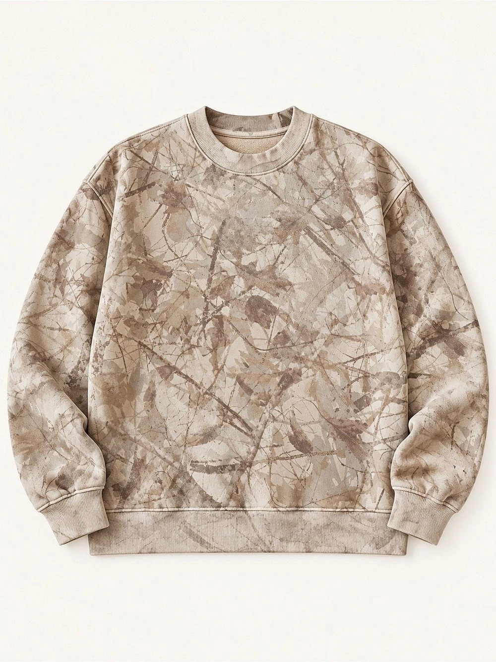 Abercrombie & Fitch Soft A&F Essentials Camo Crewneck Sweatshirt Medium
